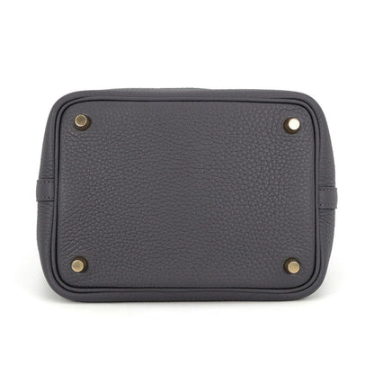 Hermes Handbag Picotin Lock PM Ardoise Champagne Gold Taurillon Clemence — view 3