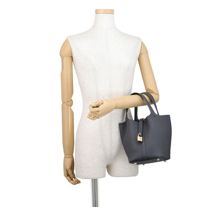 Hermes Handbag Picotin Lock PM Ardoise Champagne Gold Taurillon Clemence — view 4