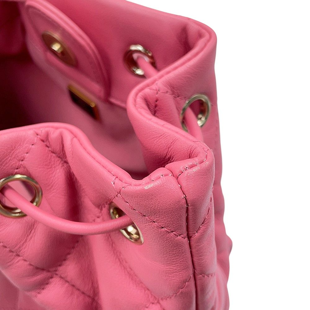Chanel Backpack CC Logo Quilted Drawstring Double Pocket Lambskin — view 7
