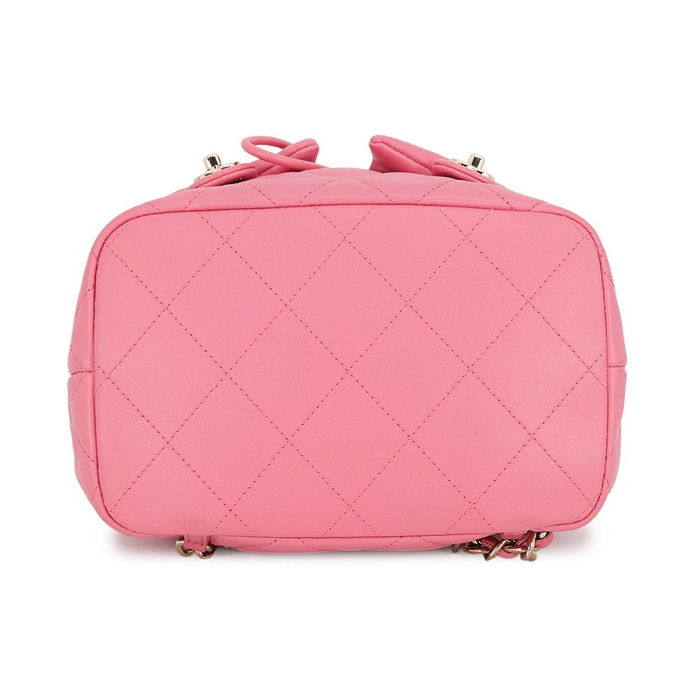Chanel Backpack CC Logo Quilted Drawstring Double Pocket Lambskin — view 3