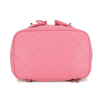 Chanel Backpack CC Logo Quilted Drawstring Double Pocket Lambskin — view 3