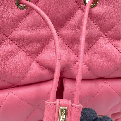 Chanel Backpack CC Logo Quilted Drawstring Double Pocket Lambskin — view 8