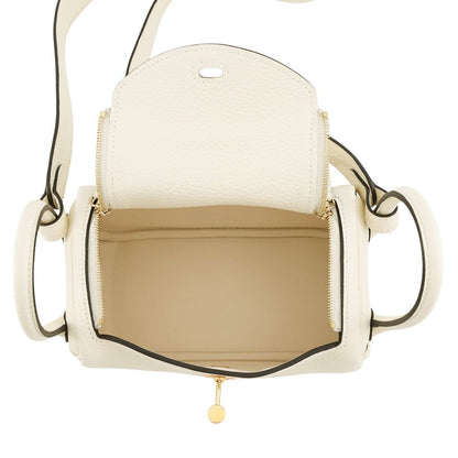 Hermes Lindy Mini Cream Chantilly Gold Taurillon Clemence 2-Way Shoulder Bag — view 5