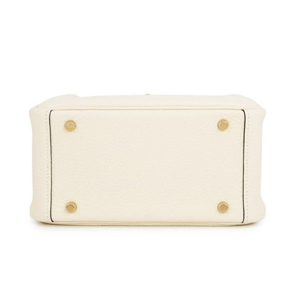 Hermes Lindy Mini Cream Chantilly Gold Taurillon Clemence 2-Way Shoulder Bag — view 3