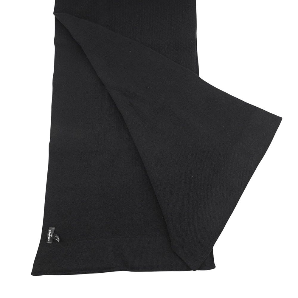 Chanel Scarf Large Logo Wool Cashmere Black — view 2