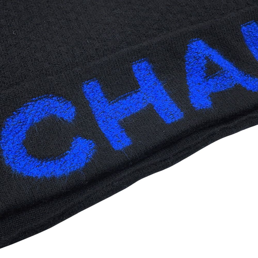 Chanel Scarf Large Logo Wool Cashmere Black — view 5