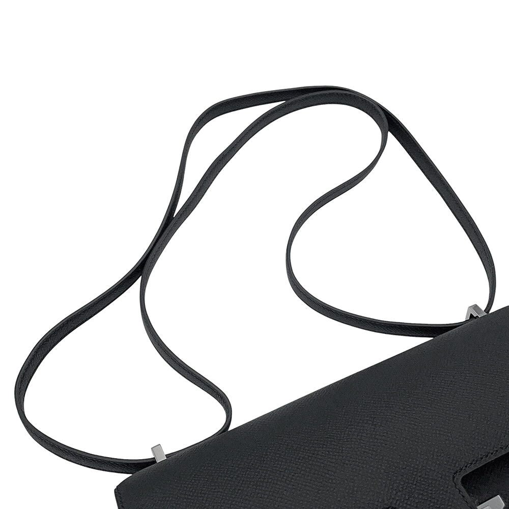 Hermes Shoulder Bag Constance Elan Miroir Black Silver Epsom — view 8