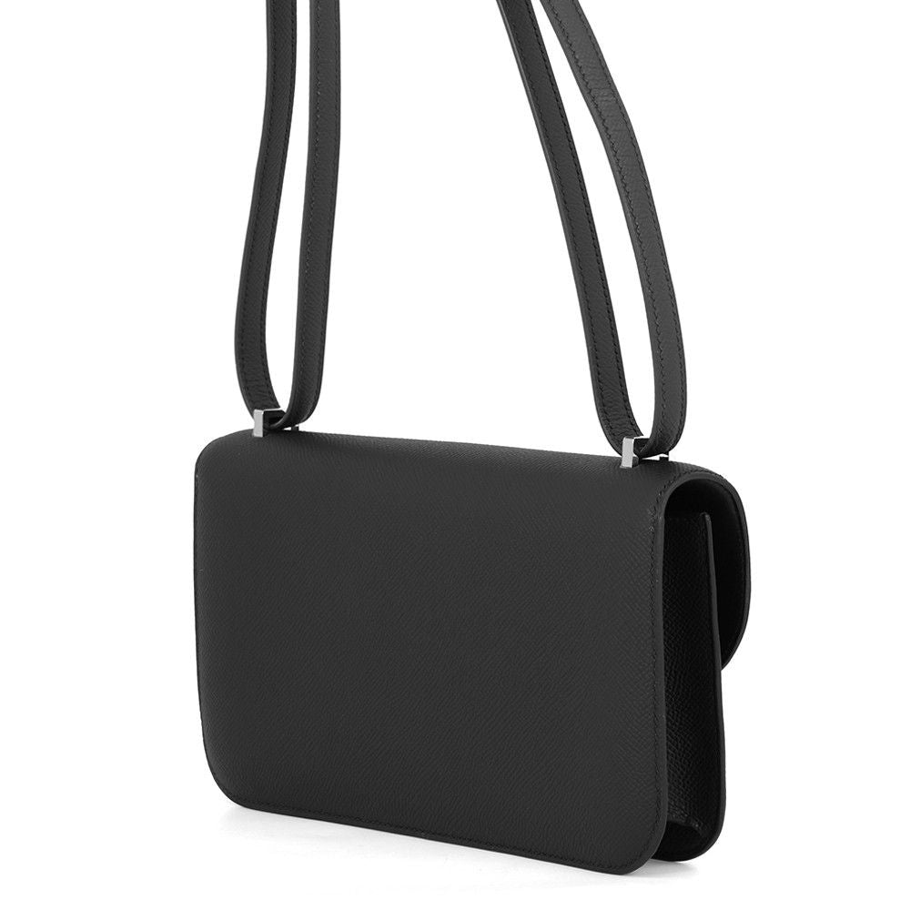 Hermes Shoulder Bag Constance Elan Miroir Black Silver Epsom — view 2