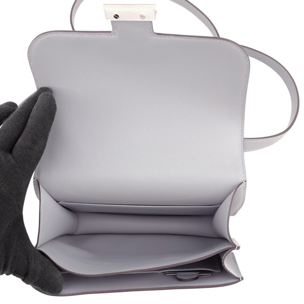 Hermes Shoulder Bag Mini Constance 3 Miroir Gray Pantin Silver Swift — view 7