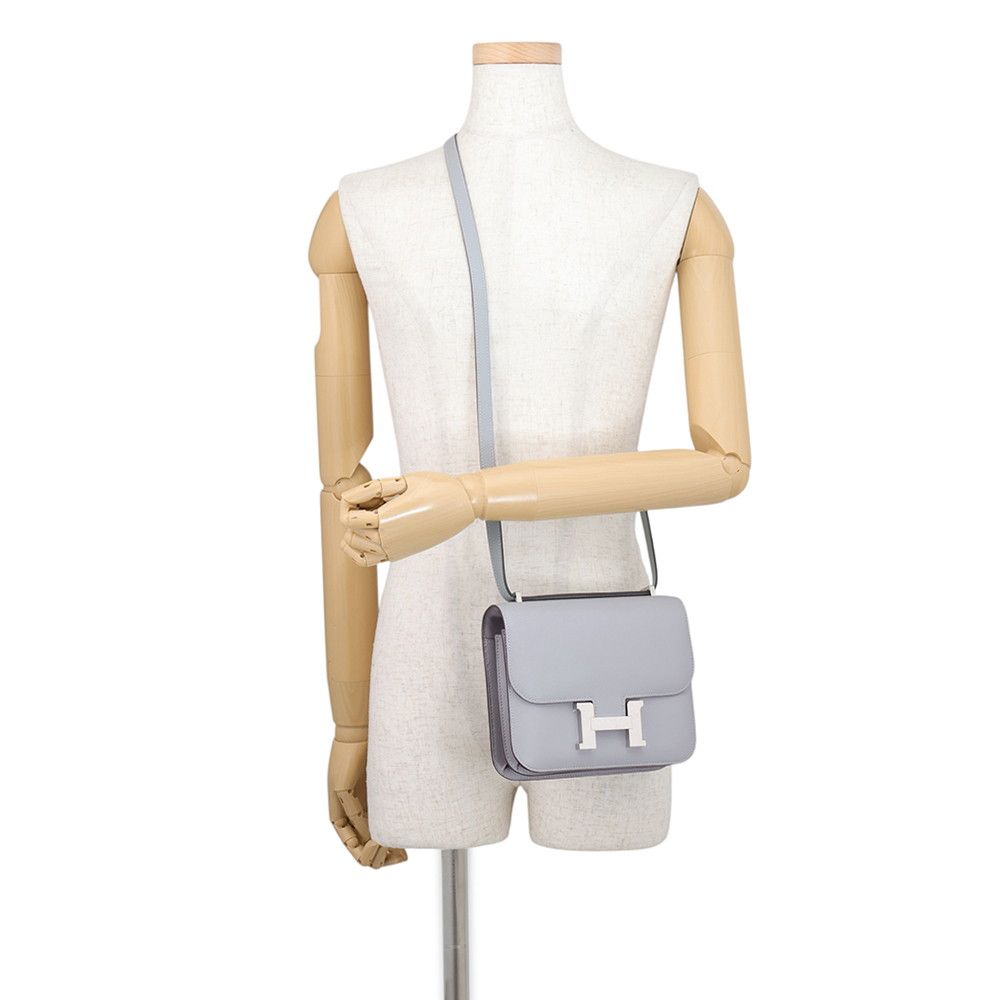 Hermes Shoulder Bag Mini Constance 3 Miroir Gray Pantin Silver Swift — view 5