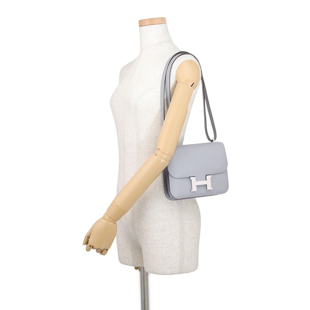 Hermes Shoulder Bag Mini Constance 3 Miroir Gray Pantin Silver Swift — view 4