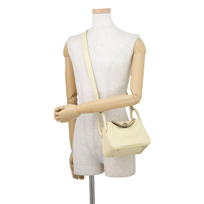 Hermes Handbag Lindy Mini Verso Jaune Milton Vert Mangrove Silver Swift 2-Way — view 4