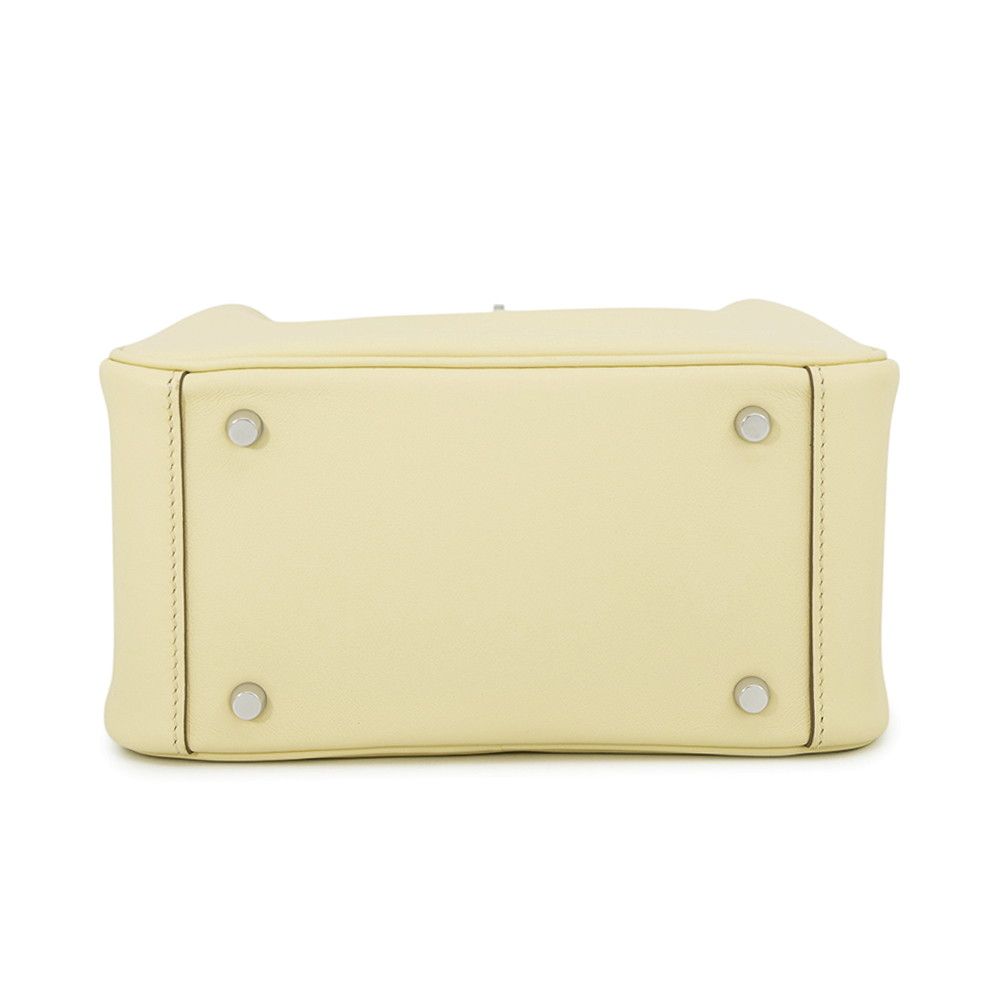 Hermes Handbag Lindy Mini Verso Jaune Milton Vert Mangrove Silver Swift 2-Way — view 3