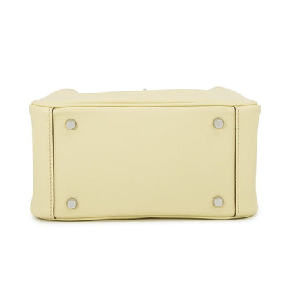 Hermes Handbag Lindy Mini Verso Jaune Milton Vert Mangrove Silver Swift 2-Way — view 3