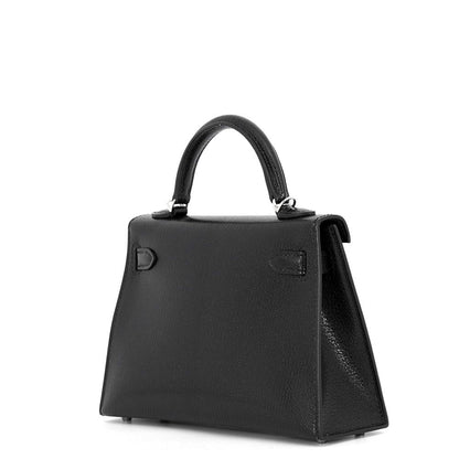 Hermes Handbag Mini Kelly 2 Sellier Black Silver Chevre Chamkila 2-Way Bag — view 2