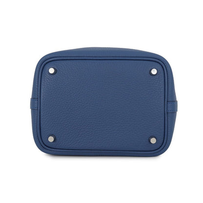 Hermes Handbag Picotin Lock PM Blue Thailand Silver Taurillon Clemence Tote — view 3