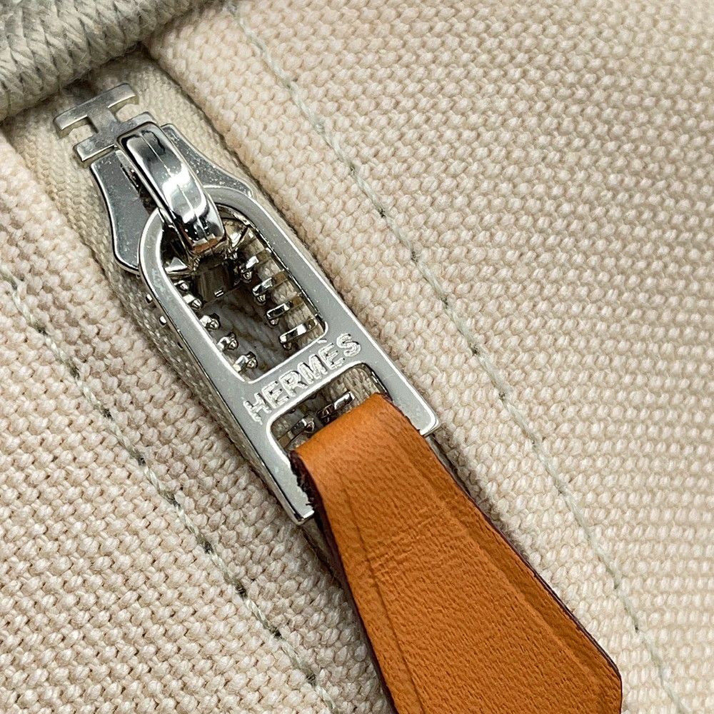 Hermes Pouch Bride-a-Brac GM Natural Silver Canvas Case — view 8