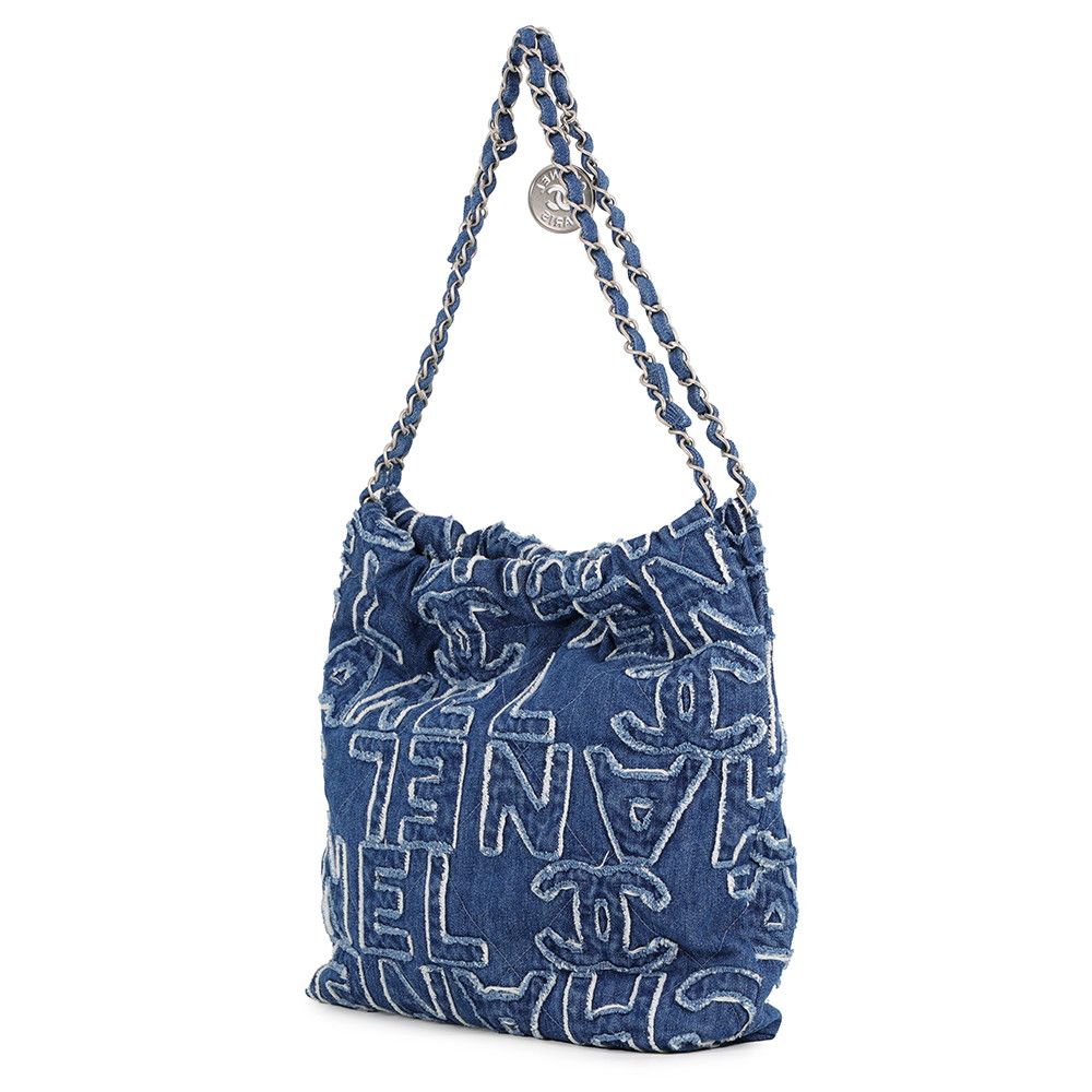 Chanel Chain Shoulder Bag Chanel 22 Quilted Logo Small Denim — view 2