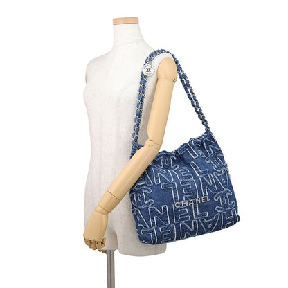 Chanel Chain Shoulder Bag Chanel 22 Quilted Logo Small Denim — view 4