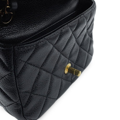 Chanel Chain Shoulder Bag Mini Quilted CC Logo CC Snake Caviar Leather Black — view 7