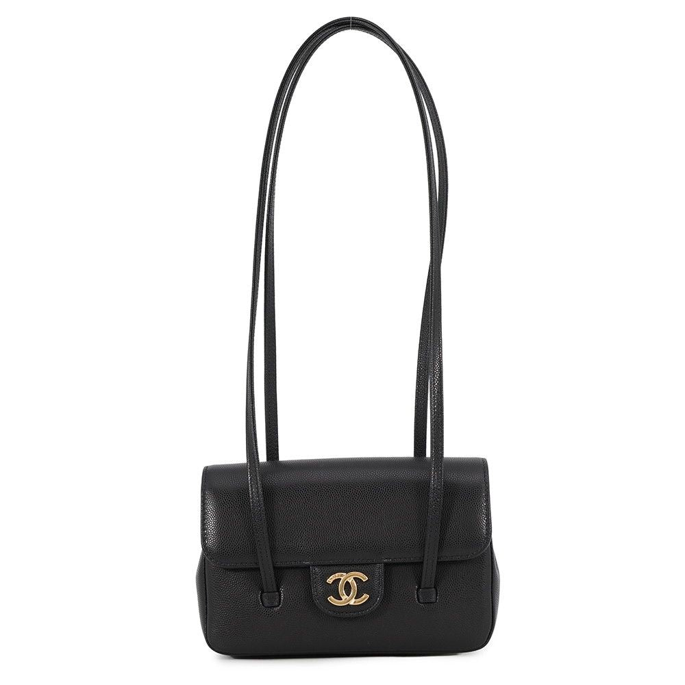 Chanel Shoulder Bag Strap Clutch CC Logo Caviar Leather 26 Spring Summer Pre