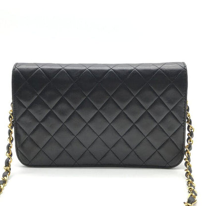 Chanel CC Logo Quilted Push Lock Lambskin Chain Shoulder Bag Black — view 3