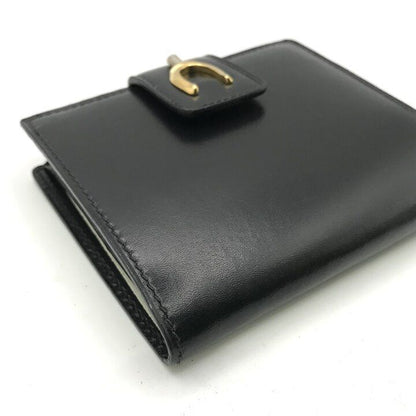 Gucci Horseshoe Motif Black Leather Bifold Wallet Kiss Lock Vintage — view 5