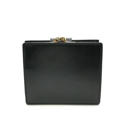Gucci Horseshoe Motif Black Leather Bifold Wallet Kiss Lock Vintage — view 2