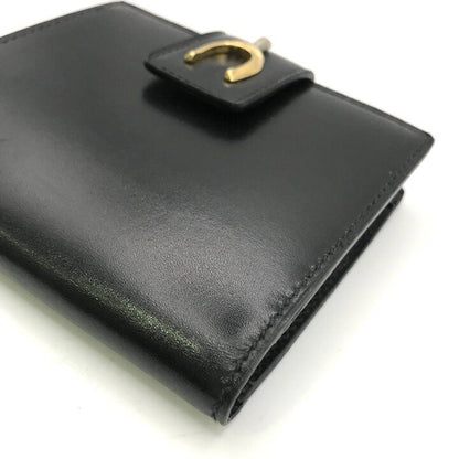 Gucci Horseshoe Motif Black Leather Bifold Wallet Kiss Lock Vintage — view 4