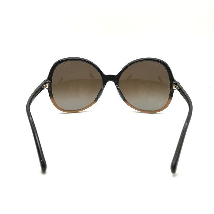 Chanel CC Logo Sunglasses Eyewear Round Brown Gradient Frame — view 4