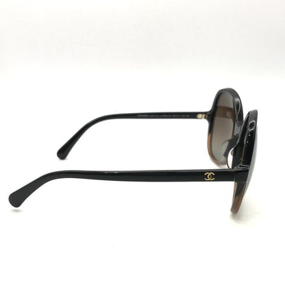 Chanel CC Logo Sunglasses Eyewear Round Brown Gradient Frame — view 3