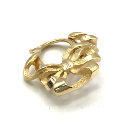 Dior Vintage Circle Ribbon Brooch Pin Gold — view 4