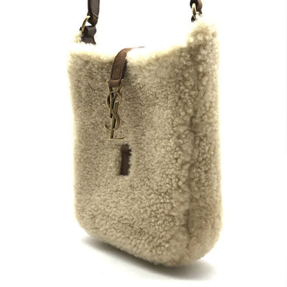 Saint Laurent YSL Fleece Shoulder Bag Beige — view 2