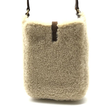 Saint Laurent YSL Fleece Shoulder Bag Beige — view 3