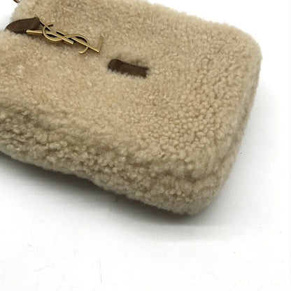 Saint Laurent YSL Fleece Shoulder Bag Beige — view 5