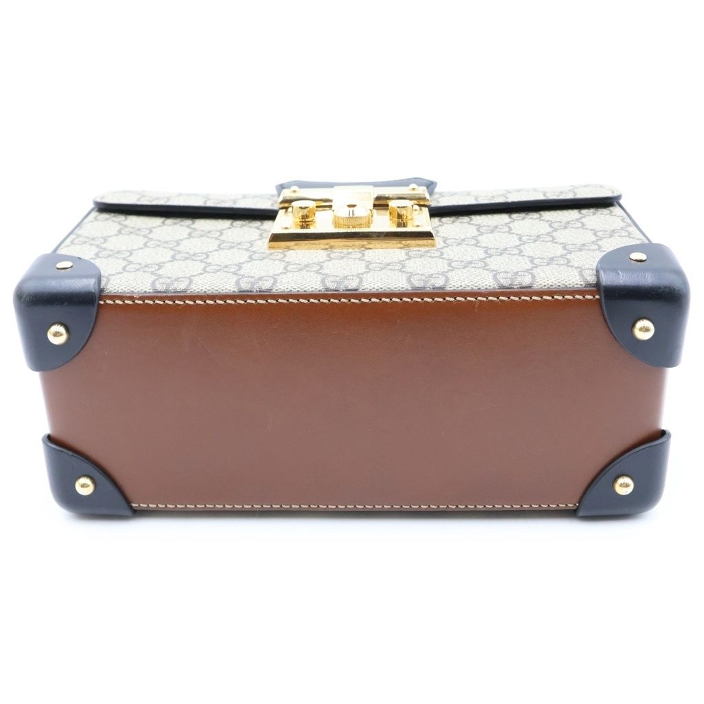 Gucci GG Small Bamboo Padlock 2-Way Chain Shoulder Bag Beige Leather Gold — view 4
