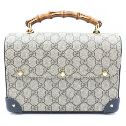 Gucci GG Small Bamboo Padlock 2-Way Chain Shoulder Bag Beige Leather Gold — view 2
