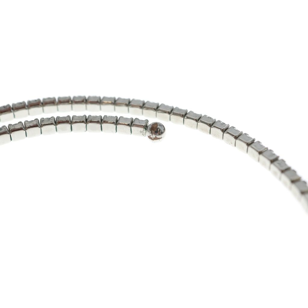 Miu Miu Crystal Necklace Logo Rhinestone Choker Silver — view 6