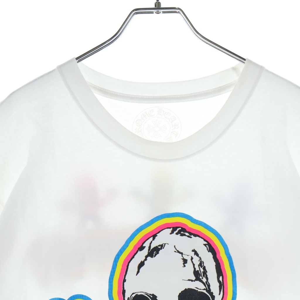 Chrome Hearts Foti Rainbow Scroll Logo Tee Harristita Crew Neck T-Shirt White — view 3