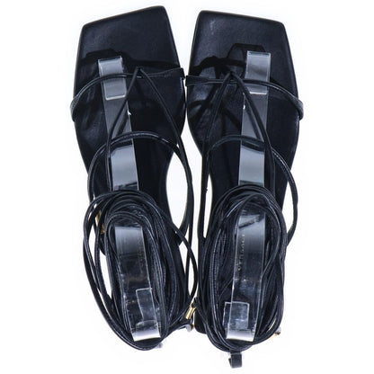 Versace Lace-up Sandals Leather Black — view 4