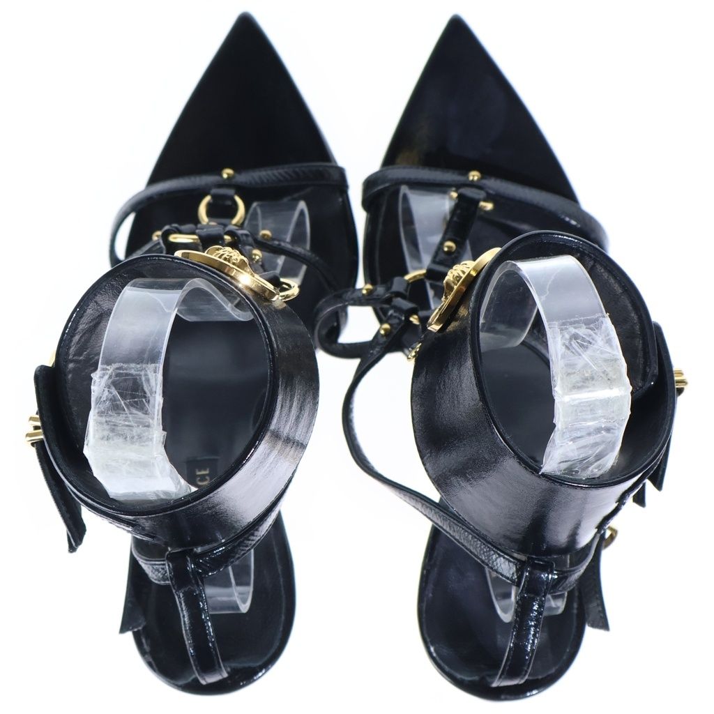Versace Medusa Leather Sandals Black — view 4