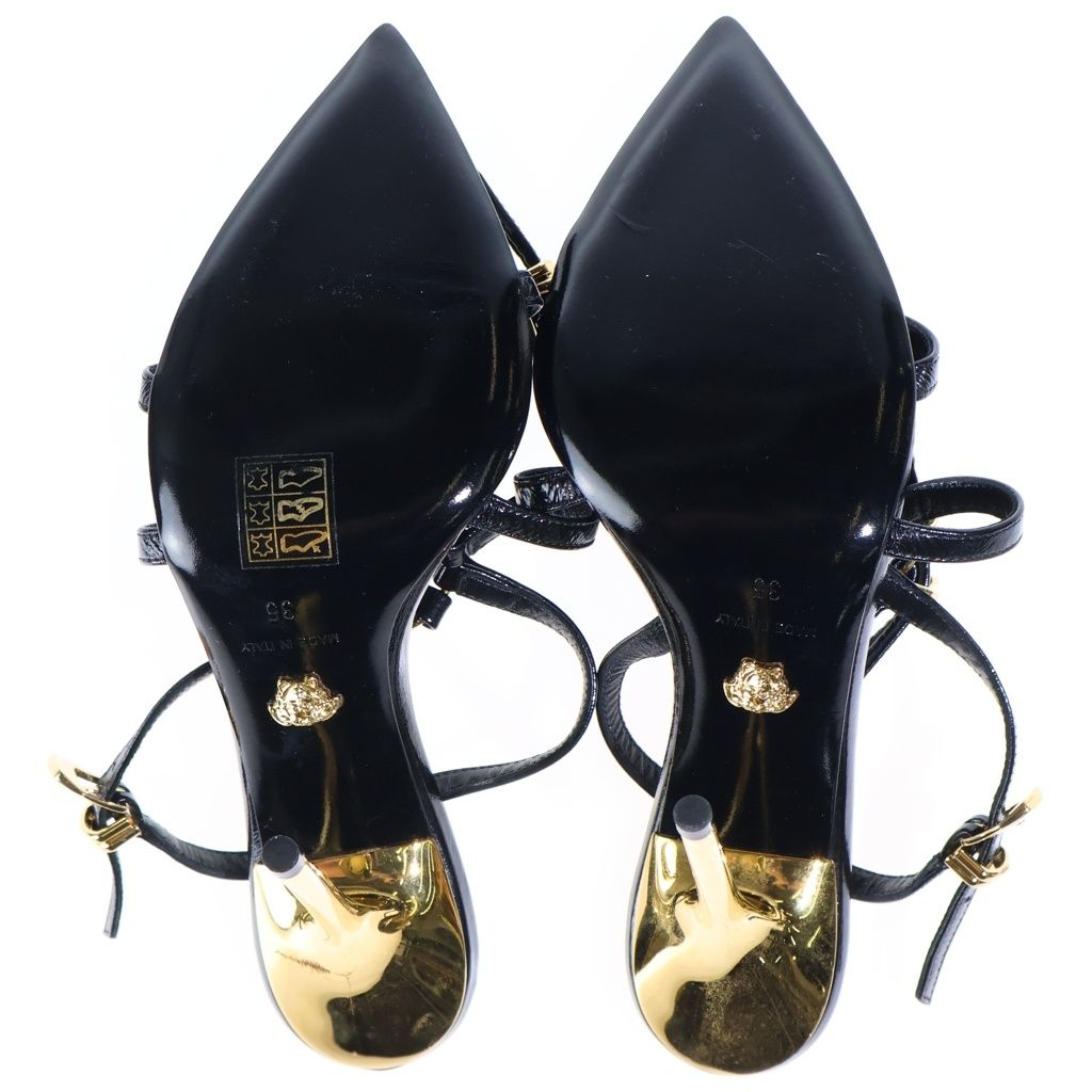 Versace Medusa Leather Sandals Black — view 5