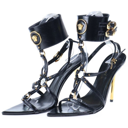 Versace Medusa Leather Sandals Black
