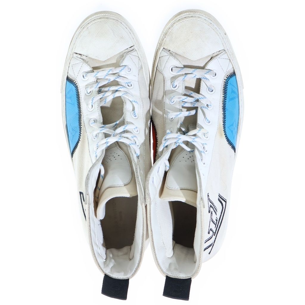 Louis Vuitton Tattoo Line High Top Sneakers Monogram Embroidery Logo White — view 4