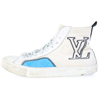 Louis Vuitton Tattoo Line High Top Sneakers Monogram Embroidery Logo White
