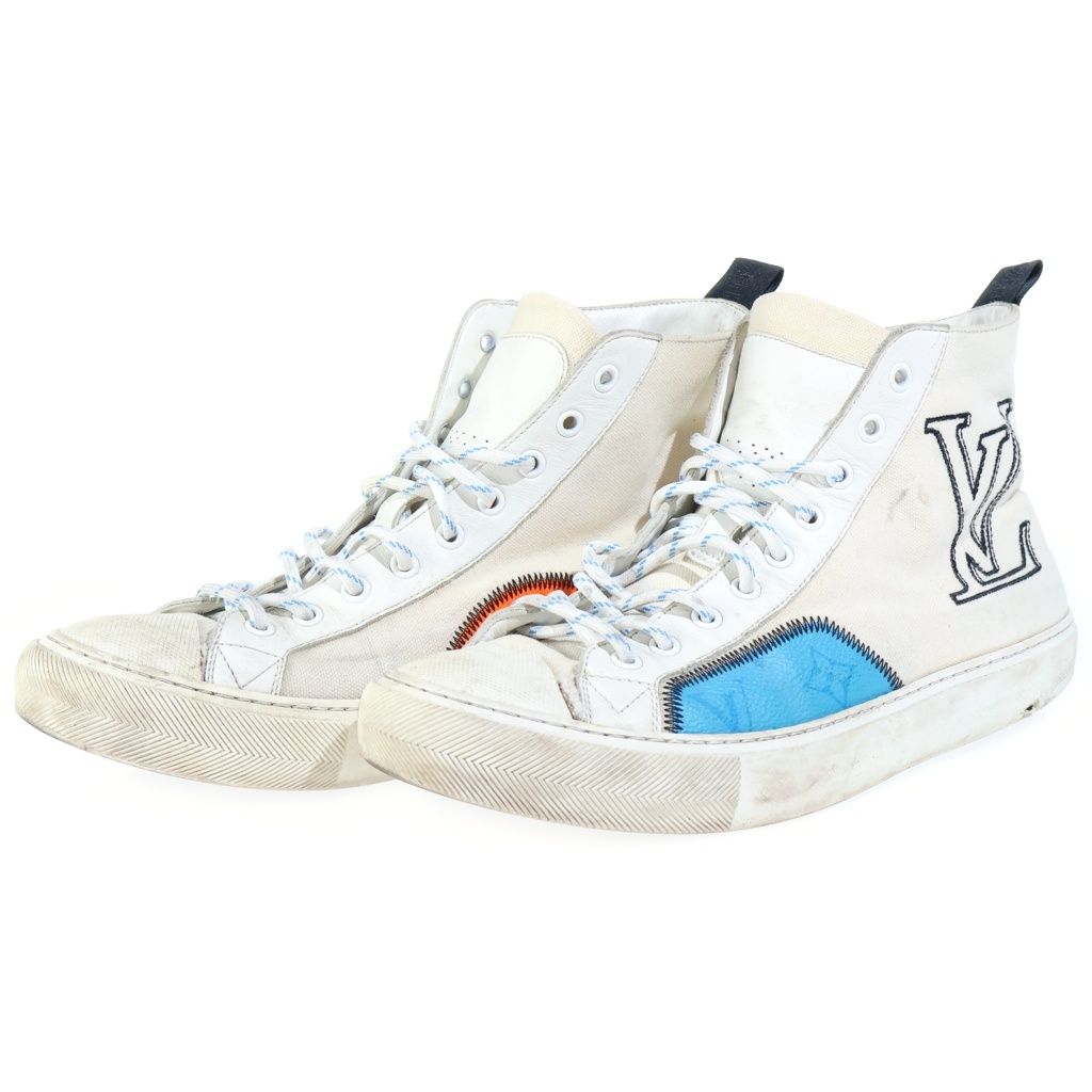 Louis Vuitton Tattoo Line High Top Sneakers Monogram Embroidery Logo White — view 2