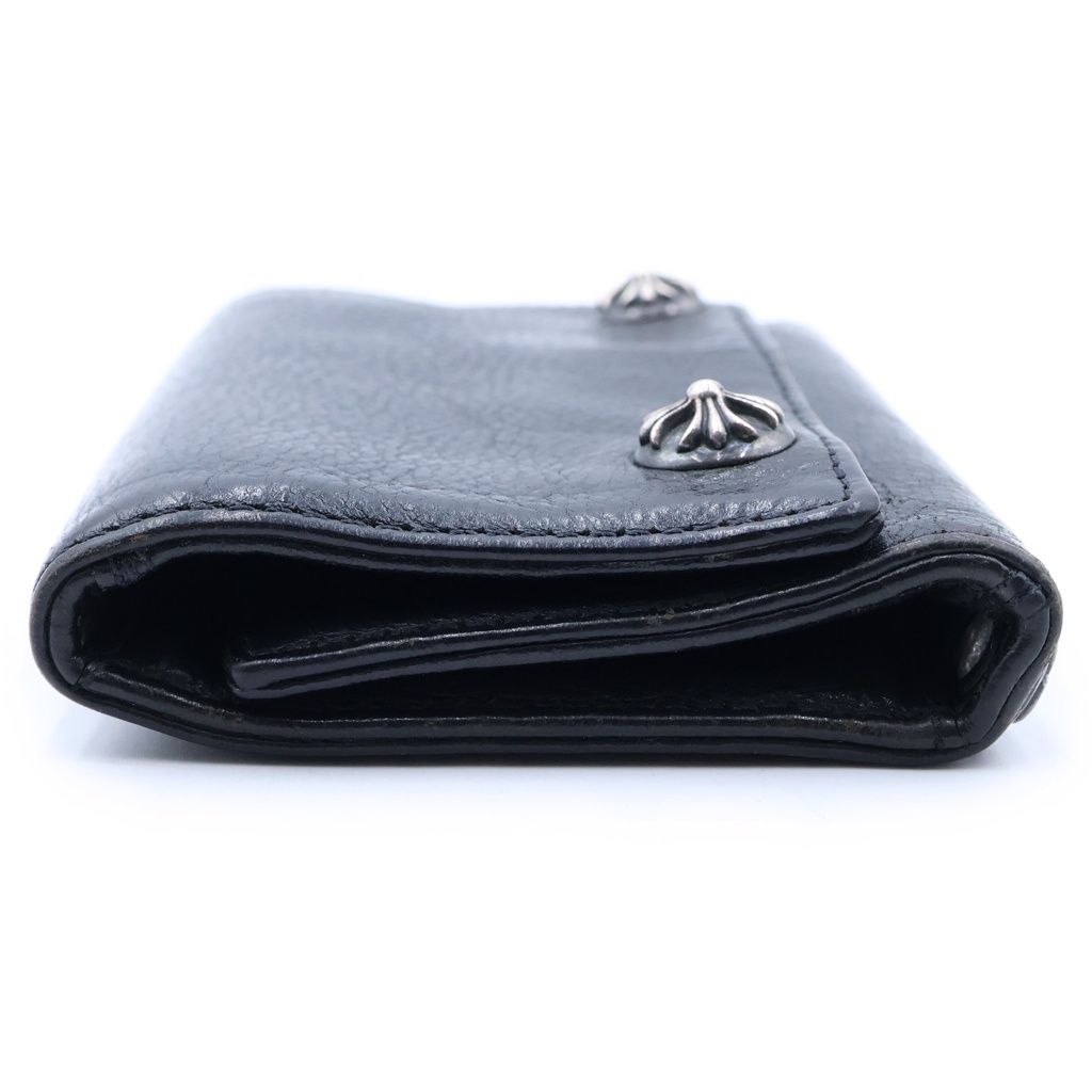 Chrome Hearts Cross Ball Button Leather Wallet Black — view 3