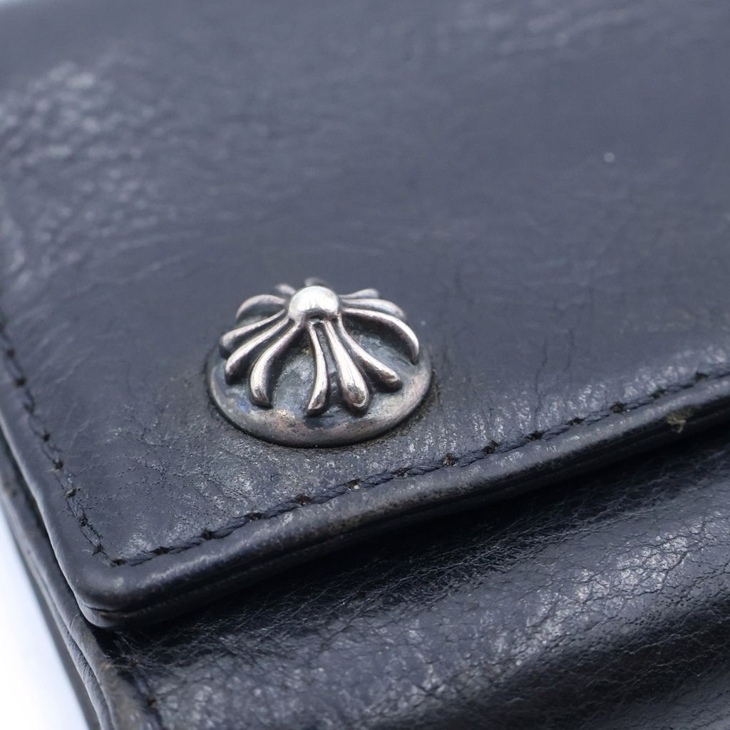 Chrome Hearts Cross Ball Button Leather Wallet Black — view 4
