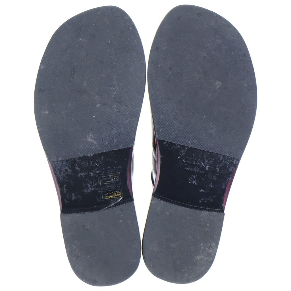 Celine Leather Flat Sandals Bordeaux — view 5