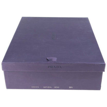 Prada Leather Square Toe Long Boots Shoes Black — view 7